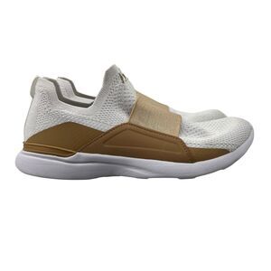 APL Womens 6.5 Training Shoes White Tan TechLoom Bliss Slip On Elastic Strap